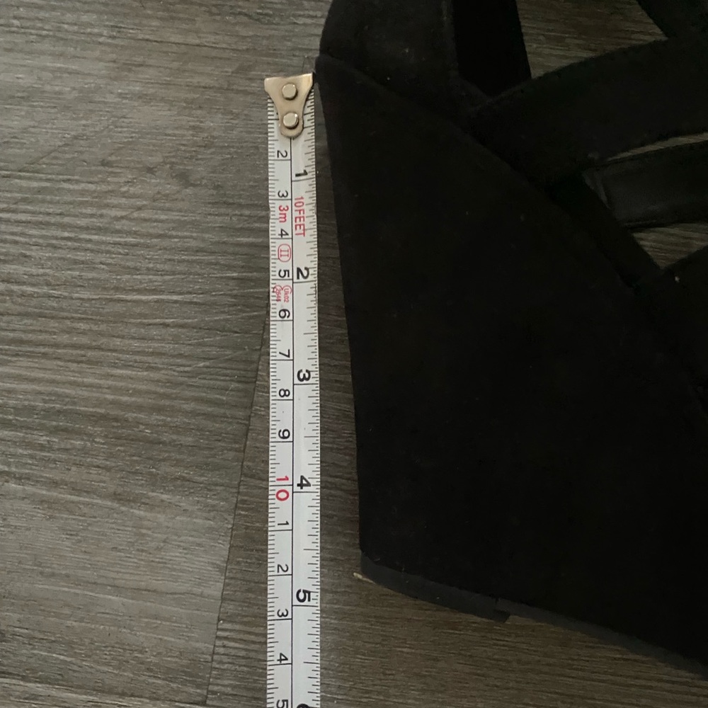 Black Strappy Wedge Sandals - Women - Picture 7 of 8